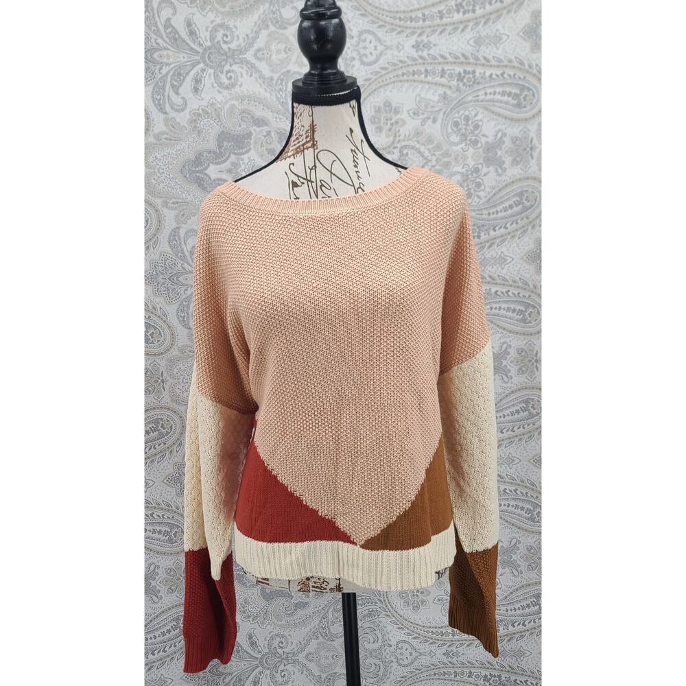 The General Good Stitch Fix colorblock knit pullover sweater Sz XL office church